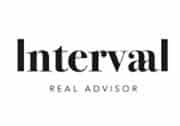 Logo de la société Intervaal Real Advisor en noir, utilisant une typographie serif élégante pour le nom principal.